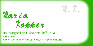 maria kopper business card